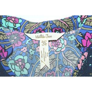 MATILDA JANE - Women's V-Neck Floral‎ Pattern Dress, Size Extra Small